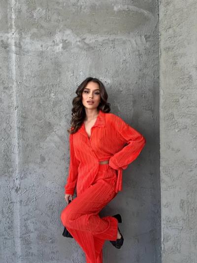 Gömlek Ve Pantalon Takım - Kırmızı