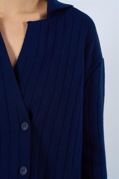 Gömlek Yaka Düğmeli Takım - Lacivert