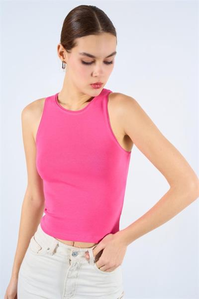 Halter Yaka Ribana Atlet - Yeni Fuşya