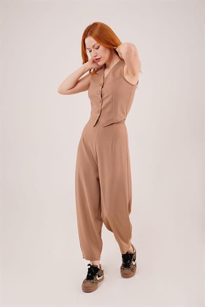 Havuç Kesim Camel Pantolon