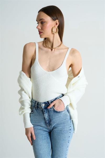 Hırka Atlet İkili Takım - Kemik