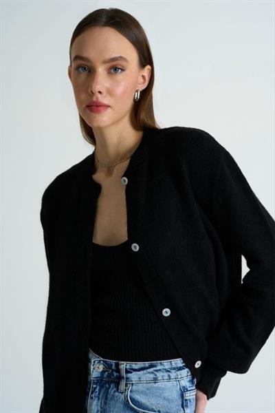 Hırka Atlet İkili Takım - Siyah