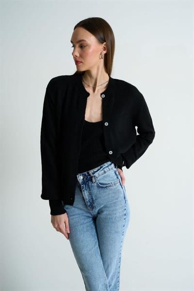 Hırka Atlet İkili Takım - Siyah