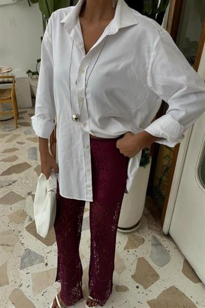 İçi Astarlı Dantel Pantolon 0081