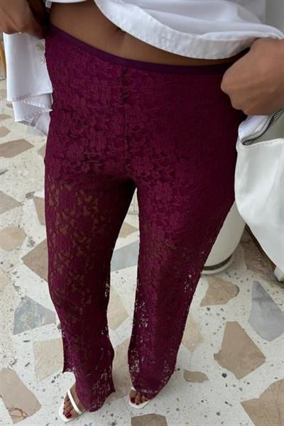 İçi Astarlı Dantel Pantolon 0081