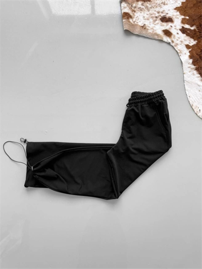 İki İplik Kumaş Baggy Alt Esofman - Siyah