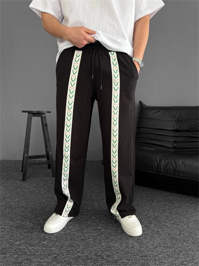 İki İplik Kumaş Şeritli Alt Esofman - Siyah