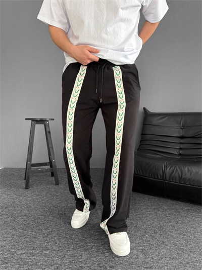 İki İplik Kumaş Şeritli Alt Esofman - Siyah