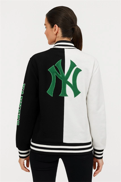 İki İplik Nakış İşlemeli Kolej Çeket- Siyah