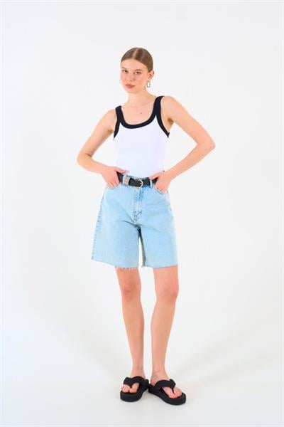 İki Renkli Atlet - Beyaz-Siyah