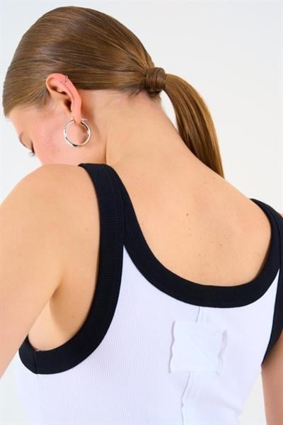 İki Renkli Atlet - Beyaz-Siyah