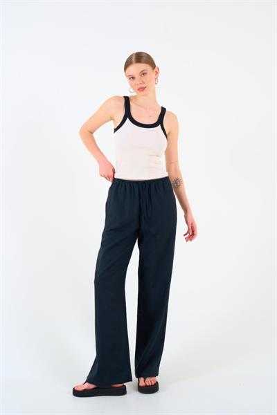 İki Renkli Atlet - Ekru-Siyah