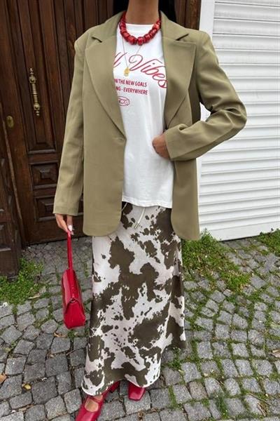 İnce Deri Kemerli Chanel Saten Etek 4050