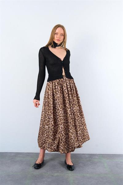 İnce Fitilli Hırka - Siyah