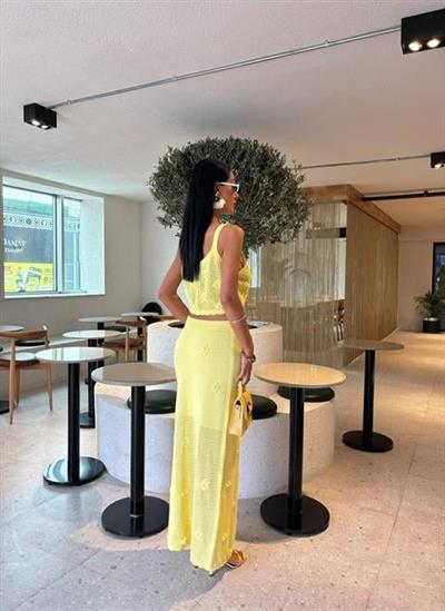 İnci Ve Çiçek Detaylı Büstiyerli Triko Takım 10100