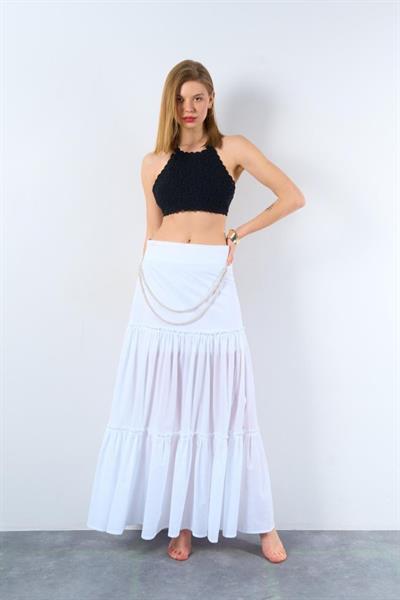 İncili Etek - Beyaz