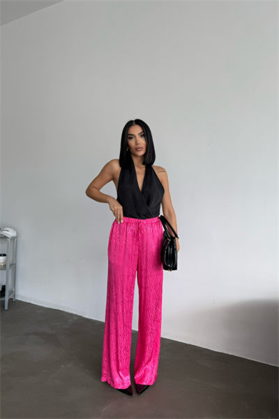 JAKAR SATEN PANTOLON - Fuşya