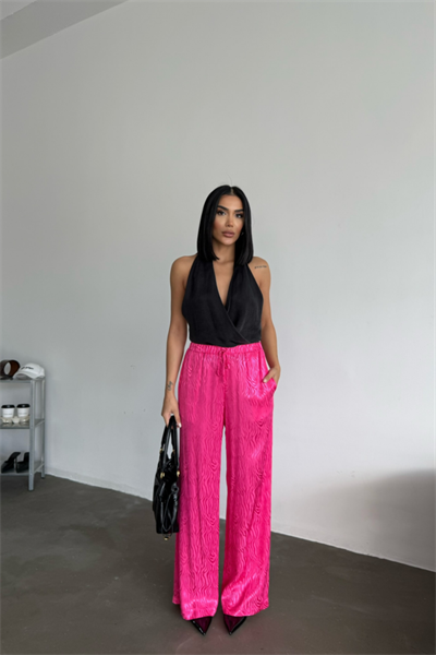 JAKAR SATEN PANTOLON - Fuşya