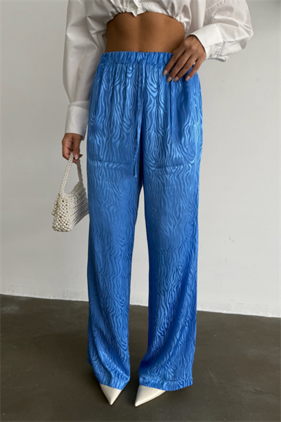 JAKAR SATEN PANTOLON - Mavi