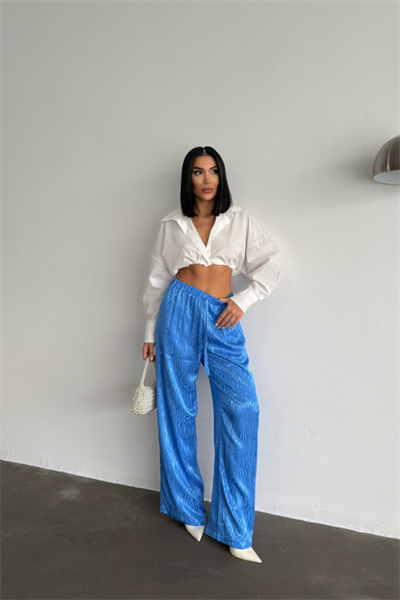 JAKAR SATEN PANTOLON - Mavi