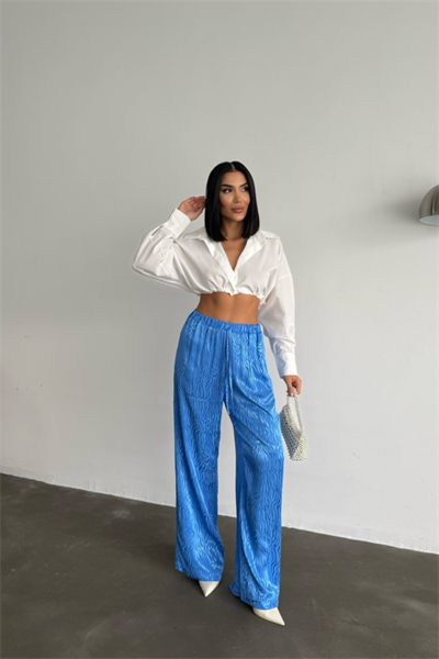 JAKAR SATEN PANTOLON - Mavi