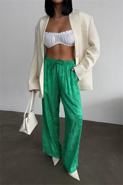 JAKAR SATEN PANTOLON - Yeşil