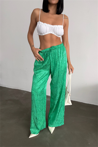 JAKAR SATEN PANTOLON - Yeşil