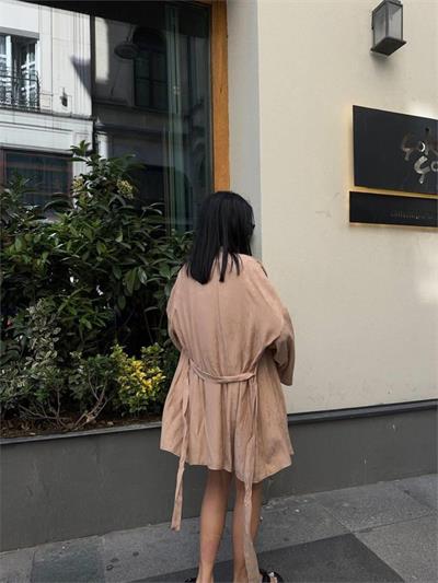 JAKARLI KİMONO - ŞORT TAKIM - Bej