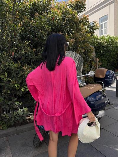 JAKARLI KİMONO - ŞORT TAKIM - Fuşya