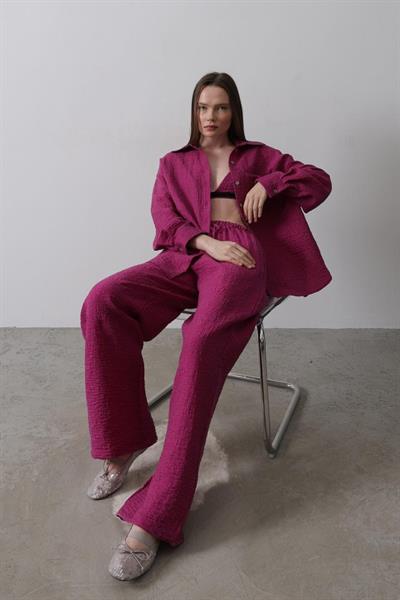 Jakarlı 3lü Takım - Mor