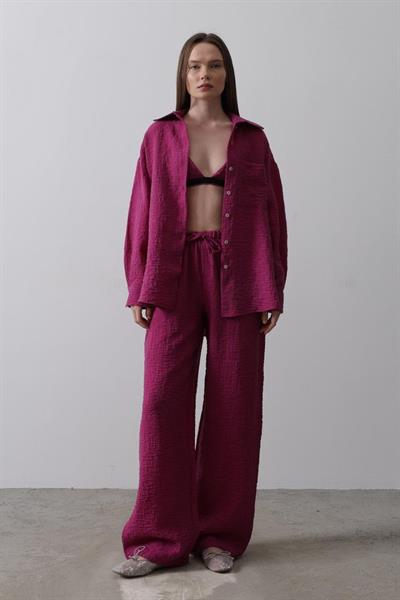 Jakarlı 3lü Takım - Mor