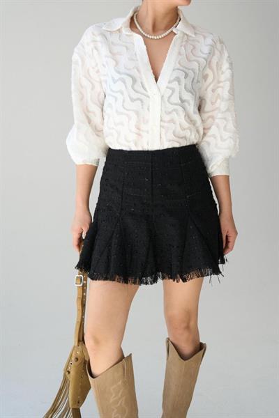 Jakarlı Gömlek - Ekru