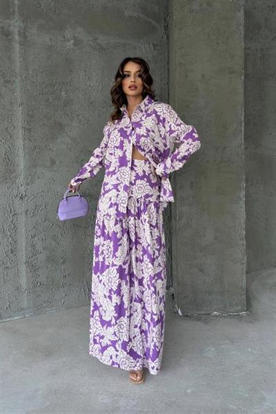 Jose Çiçek Desen Pileli Etek 4033-08