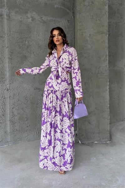 Jose Çiçek Desen Pileli Etek 4033-08