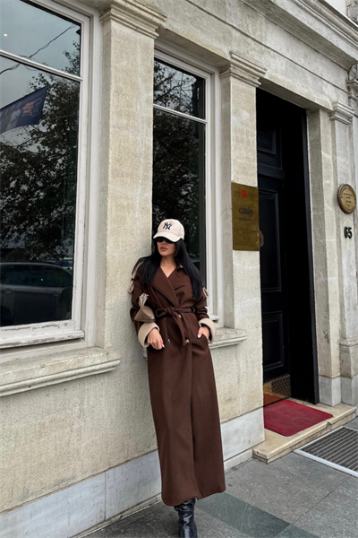 KABAN  YAKA VE MANŞET BEJ RENKLİ - Kahverengi