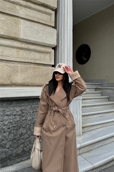 KABAN YAKA VE MANŞET BEJ RENGİ - Vizon