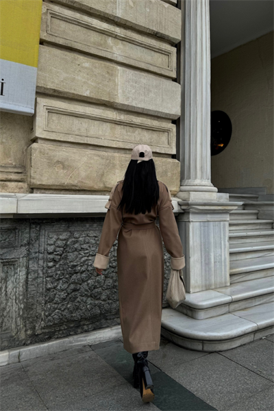 KABAN YAKA VE MANŞET BEJ RENGİ - Vizon