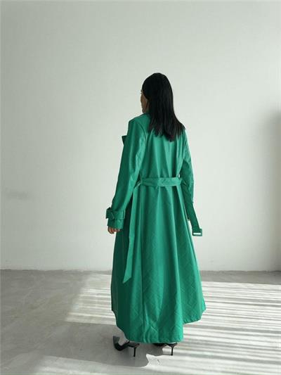 KAPİTONE DERİ TRENCH - Yeşil