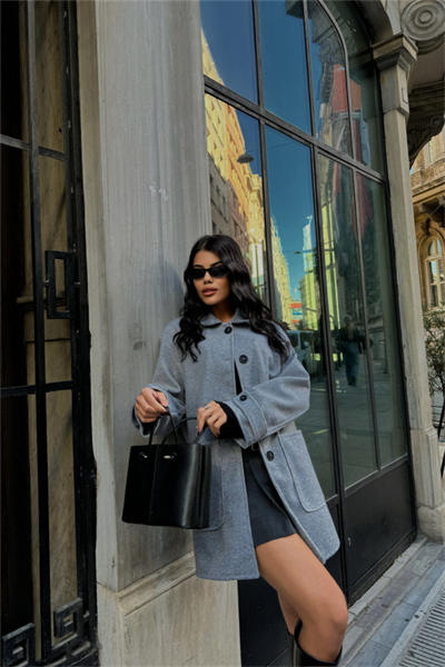 KAŞE CEKET 4 DÜĞME MODEL - Gri