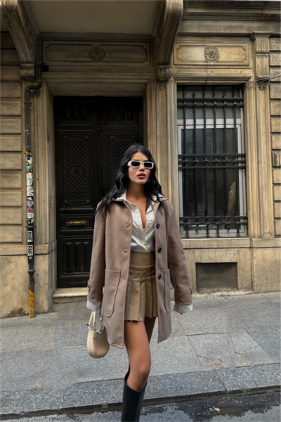 KAŞE CEKET 4 DÜĞME MODEL - Vizon