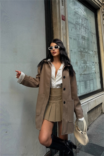 KAŞE CEKET 4 DÜĞME MODEL - Vizon