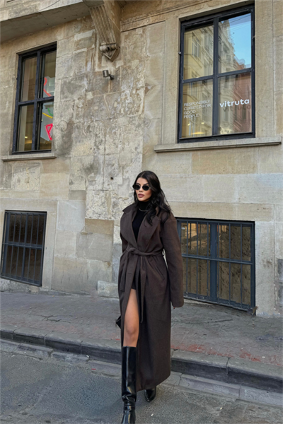 KAŞE KABAN MAXİ - Kahverengi