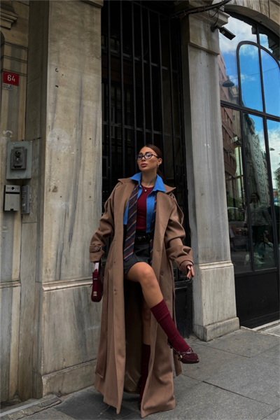 KAŞE KALIN KABAN UZUN - Bej