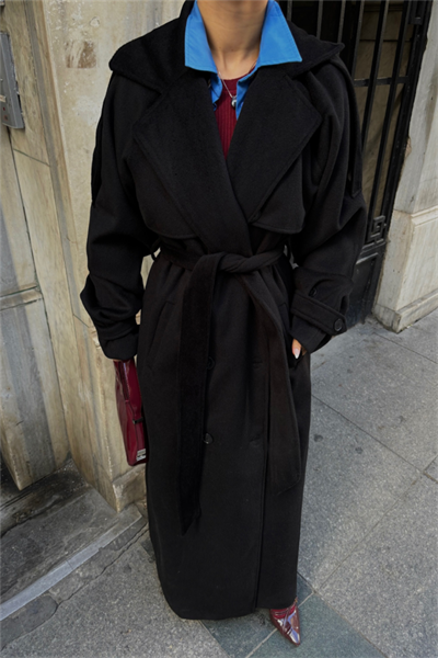 KAŞE KALIN KABAN UZUN - Siyah