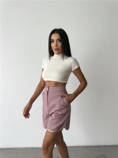 KAŞE KISA ŞORT - Gül Kurusu