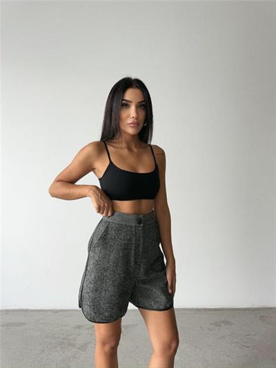 KAŞE KISA ŞORT - Siyah