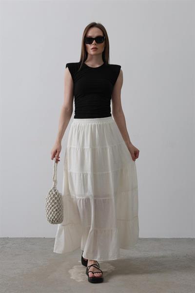 KAT KAT KETEN ETEK - Beyaz