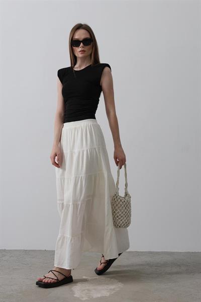 KAT KAT KETEN ETEK - Beyaz