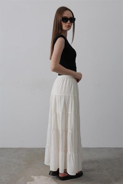 KAT KAT KETEN ETEK - Beyaz