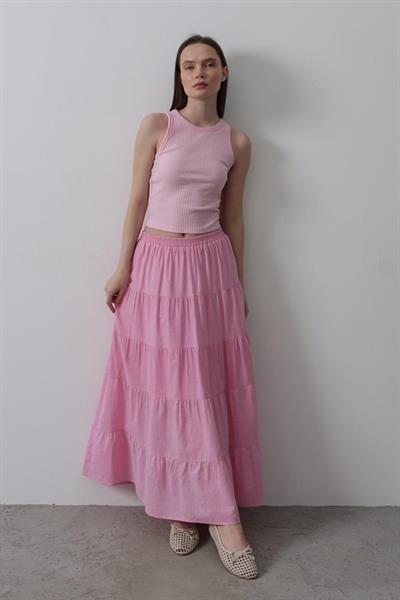 KAT KAT KETEN ETEK - Şeker Pembe